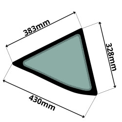 SZYBA LEWA BOCZNA TYLNA DOLNA NEW HOLLAND, CASE, HITACHI, MANITOU (G-0066)-SITODRUK