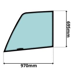 SZYBA LEWA DRZWI GÓRNA CAT (G-0044)-SITODRUK