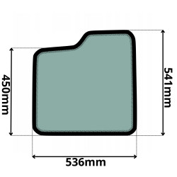 SZYBA LEWA DRZWI DOLNA BOBCAT (G-0047)-SITODRUK
