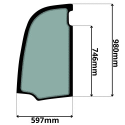 SZYBA LEWA DRZWI GÓRNA JCB (G-0039)-SITODRUK