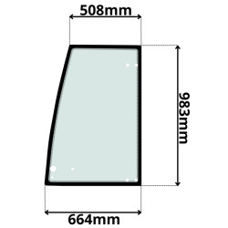 SZYBA LEWA DRZWI GÓRNA KOMATSU (G-0020)-SITODRUK
