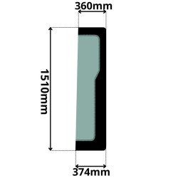 SZYBA LEWA DRZWI GÓRNA TYLNA TAKEUCHI TB (G-0096)-SITODRUK