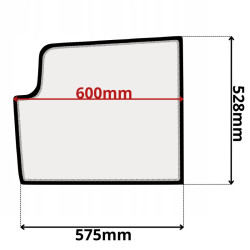 SZYBA LEWA DRZWI DOLNA JCB (G-0074)-SITODRUK