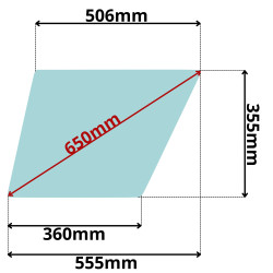 SZYBA BOCZNA DRZWI DOLNA LEWA PRAWA CAT 416D-446D (5114)