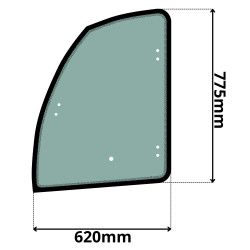 SZYBA LEWA DRZWI GÓRNA TYLNA DIECI (G-0012)-SITODRUK