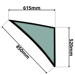 SZYBA LEWA BOCZNA DOLNA ZA DRZWIAMI CAT (K-0005)-SITODRUK