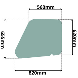 SZYBA LEWA DRZWI BOBCAT T2250 T2556 T3571 T40140 T40170 MASSEY FERGUSON (0065)