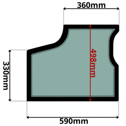 SZYBA LEWA DRZWI DOLNA KOMATSU PC (K-0414)-SITODRUK