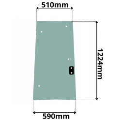 SZYBA LEWA BOCZNA ZA DRZWIAMI JCB (K-0244)-SITODRUK