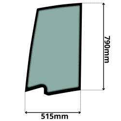 SZYBA LEWA DRZWI GÓRNA TEREX SCHAEFF (K-0513-SITODRUK)