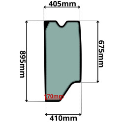 SZYBA LEWA BOCZNA ZA DRZWIAMI CAT (K-0090)-SITODRUK