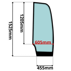 SZYBA PRAWA BOCZNA PRZEDNIA CAT, WACKER NEUSON (K-0232)-SITODRUK