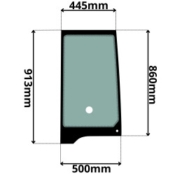 SZYBA LEWA BOCZNA ZA DRZWIAMI BOBCAT, DOOSAN (K-0179)-SITODRUK