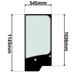 SZYBA LEWA BOCZNA ZA DRZWIAMI HITACHI, AIRMANN (K-0156)-SITODRUK