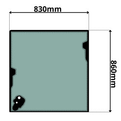 SZYBA PRZEDNIA GÓRNA BOBCAT, DOOSAN (K-0566)-SITODRUK