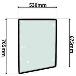 SZYBA LEWA DRZWI BOMAG (K-0155)-SITODRUK