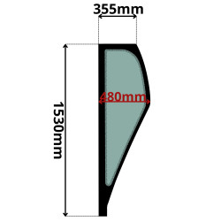 SZYBA LEWA BOCZNA ZA DRZWIAMI CAT (K-0093)-SITODRUK