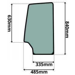 SZYBA DRZWI GÓRNA CAT (K-0089)-SITODRUK