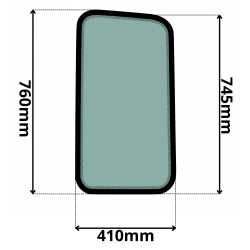 SZYBA LEWA BOCZNA ZA DRZWIAMI BOBCAT (K-0087)-SITODRUK