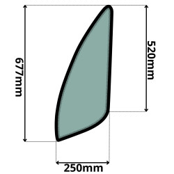 SZYBA LEWA DRZWI GÓRNA PRZEDNIA MANITOU (G-0136)-SITODRUK