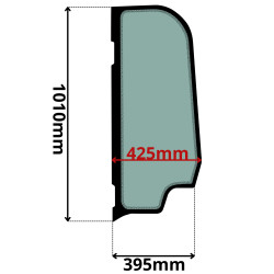 SZYBA LEWA BOCZNA  ZA DRZWIAMI CAT (G-0134)-SITODRUK