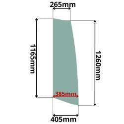 SZYBA PRZEDNIA PRAWA BOCZNA LIEBHERR, CLAAS (K-0046)