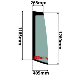 SZYBA PRZEDNIA PRAWA BOCZNA LIEBHERR, CLAAS (K-0046)-SITODRUK