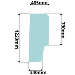SZYBA LEWA BOCZNA ZA DRZWIAMI WACKER NEUSON (K-0500)