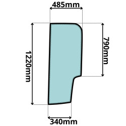 SZYBA LEWA BOCZNA ZA DRZWIAMI WACKER NEUSON (K-0500)-SITODRUK