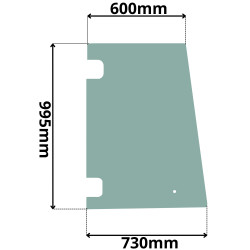SZYBA PRAWA DRZWI GÓRNA JCB 2CX (G-0579)