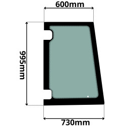 SZYBA PRAWA DRZWI GÓRNA JCB 2CX (G-0579)-SITODRUK