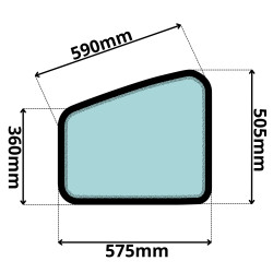 SZYBA LEWA DRZWI DOLNA VOLVO, PEL JOB (K-0526)-SITODRUK