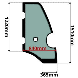 SZYBA PRAWA DRZWI JCB TM (G-0716)-SITODRUK