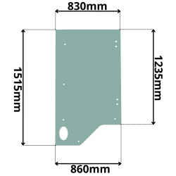 SZYBA LEWA DRZWI JCB WERSJA BEZ OKIENKA (G-0715)