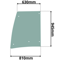 SZYBA BOCZNA LEWA PRAWA GÓRNA DRZWI FERMEC CASE TEREX (0022)