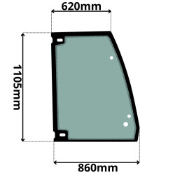 SZYBA PRAWA DRZWI GÓRNA VOLVO BL (0010)-SITODRUK