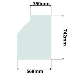SZYBA DRZWI LEWA DOLNA CAT (G-0108)