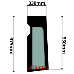 SZYBA LEWA BOCZNA ZA DRZWIAMI KOMATSU WA (K-0048)-SITODRUK