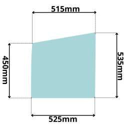 SZYBA DRZWI LEWA DOLNA KUBOTA KX (G-0083)