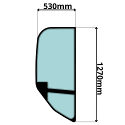 SZYBA BOCZNA PRAWA ZA DRZWIAMI CAT WACKER NEUSON (0366)-SITODRUK