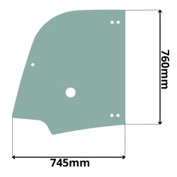 SZYBA LEWA DRZWI BOCZNA GÓRNA KRAMER KL10.5 KL12.5 (0096)