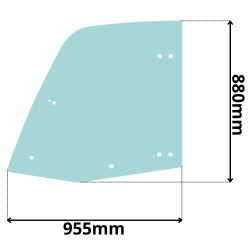 SZYBA GÓRNA LEWA BOCZNA DRZWI CAT TH McCORMICK DEUTZ-FAHR JLG LANDINI ALPINE (0162)