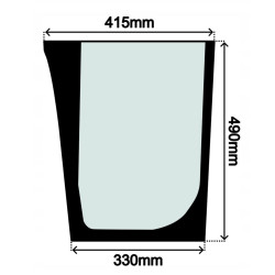 SZYBA PRZEDNIA DOLNA LEWA JCB 3CX, 4CX, 5CX, P21 (0008T)