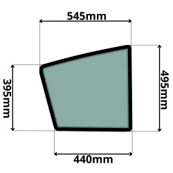 SZYBA LEWA DRZWI DOLNA TEREX, SCHAEFF (K-0525)-SITODRUK