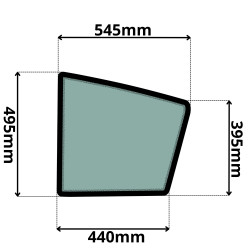SZYBA PRAWA DRZWI DOLNA TEREX, SCHAEFF (K-0525)-SITODRUK
