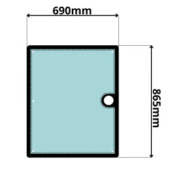 SZYBA LEWA DRZWI WALEC BOMAG BW (K-0490)-SITODRUK