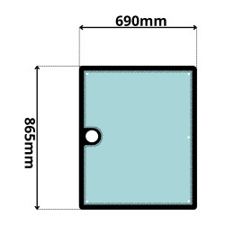SZYBA PRAWA DRZWI WALEC BOMAG BW (K-0490)-SITODRUK