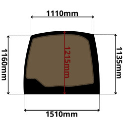 SZYBA LEWA OD RAMIENIA MECALAC 12 MTX, MSX, MXT (K-0550)-SITODRUK