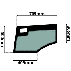 SZYBA LEWA DRZWI DOLNA WEIDEMANN, WACKER NEUSON (C-0018)-SITODRUK