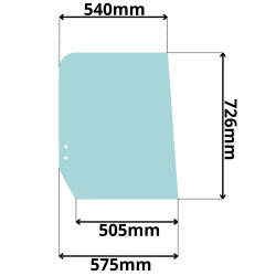 SZYBA BOCZNA PRAWA GÓRNA TYLNA CAT (G-0123)